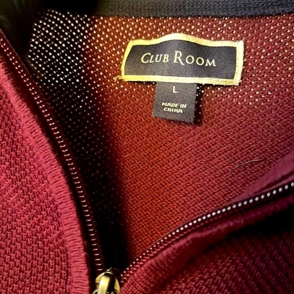 Club Room Men's Quarter-Zip Textured Cotton Sweater Size L - Picture 4 of 7